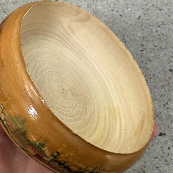 Painted Folk Art Wood Box Moscow 1994 Vintage Mockba Signed Smakula Sveta Russia - Picture 15 of 16